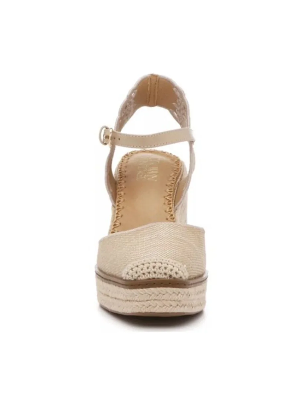 Crown Vintage 7.5 Narri Canvas Crochet Espadrille Platform Wedge Heel Sandals